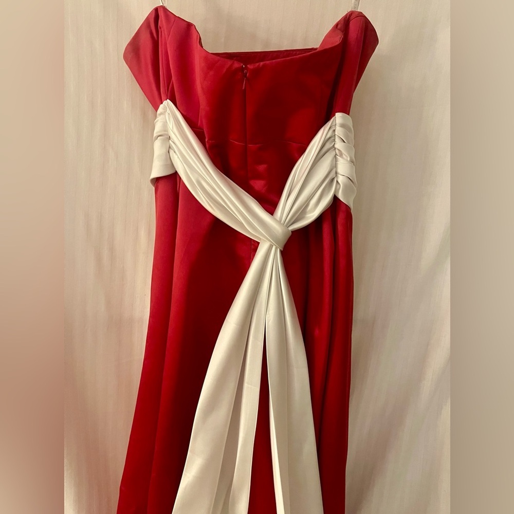 Bill Levkoff Dark Pink and White Formal Dress - Picture 7 of 12
